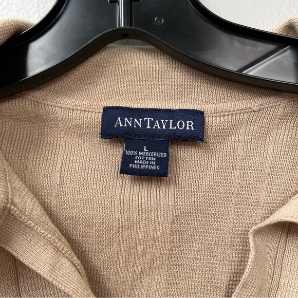 Ann Taylor | Vintage Cream Collar Sweater Tee Sz L - Picture 4 of 5